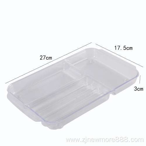 Clear Plastic Refrigerator Container Drawer Organizer Tray